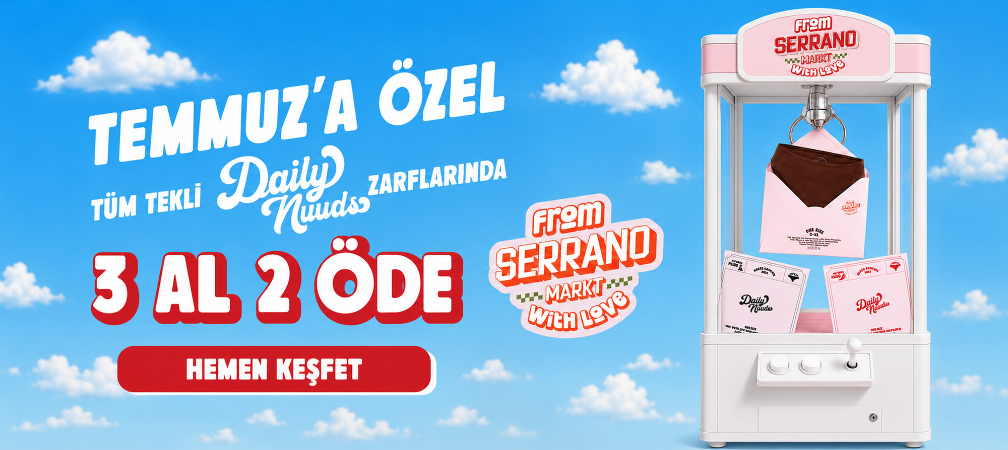 Daily Nuuds 3 al 2 öde kampanya desktop hero banner 2480x1108